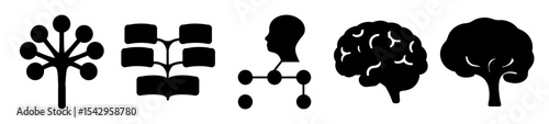 Diverse abstract symbolic representations of nature, networks, human mind, and thought