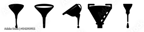 A collection of different funnel designs for liquid transfer applications