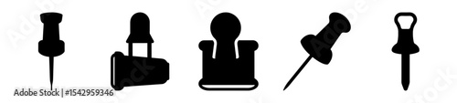 Stationery Essentials An Assortment of Black Silhouette Office Supply Items for Organization