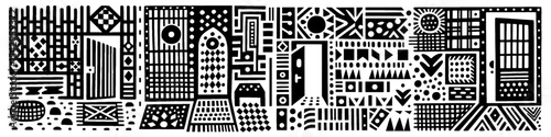 Hand‑Drawn Door and Wall Illustration, Tribal Architecture Folk Art Pattern Vector for Home and Heritage Adventure Themes Design