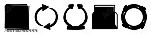A symbolic black and white graphic representing recycling and material handling concepts