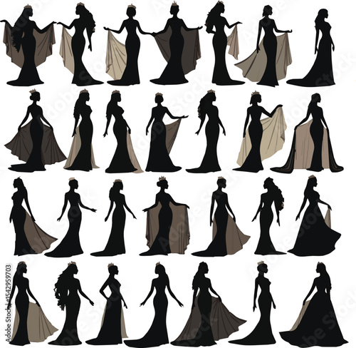 Silhouettes of a regal beauty queen