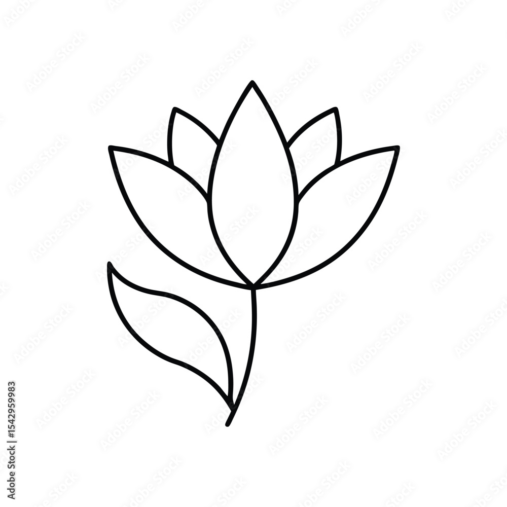 Fototapeta premium simple minimal flower line art