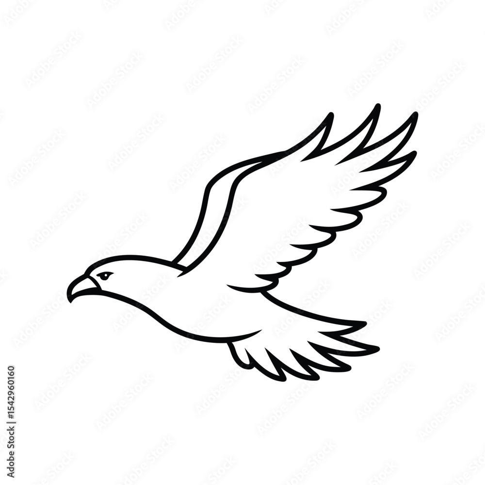 Obraz premium eagle in flight line art