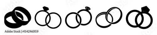 Elegant Arrangement of Wedding Rings Embodying Love, Commitment, and Eternal Unity