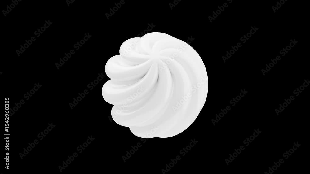3D Abstract of Swirled Sphere with Light Ridges | Alpha Channel