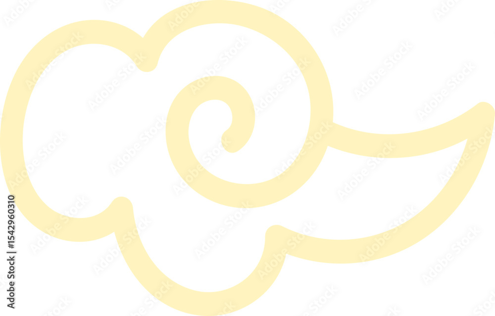 Fototapeta premium Chinese Cloud Line Art Elements