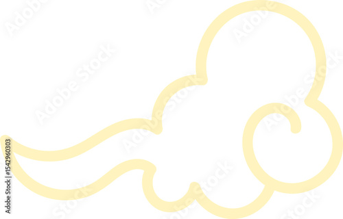 Chinese Cloud Line Art Elements