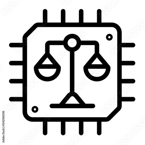 ai ethics scale icon for illustration