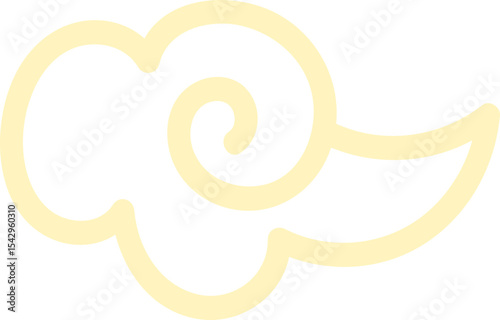 Chinese Cloud Line Art Elements