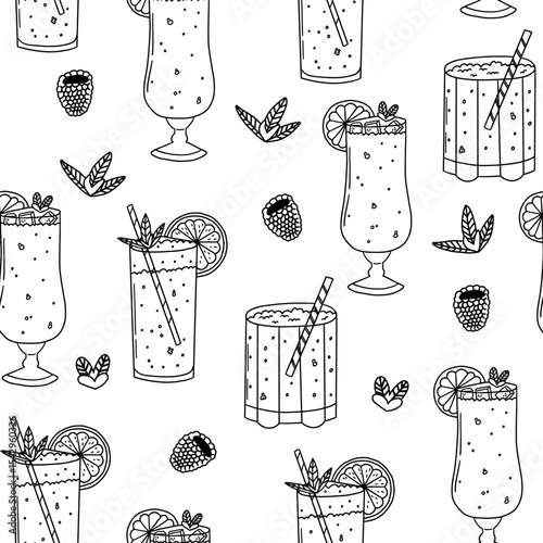 Cocktail glass drink minimalist seamless pattern. Alcohol cocktail drink party background. Vector illustration