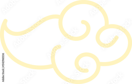Chinese Cloud Line Art Elements