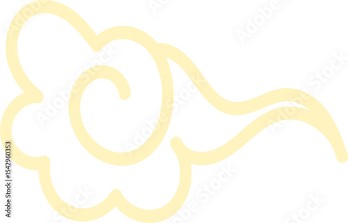 Chinese Cloud Line Art Elements
