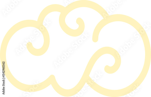 Chinese Cloud Line Art Elements