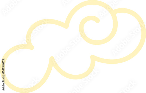 Chinese Cloud Line Art Elements