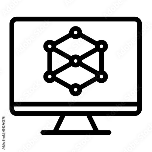 ai simulation icon for illustration