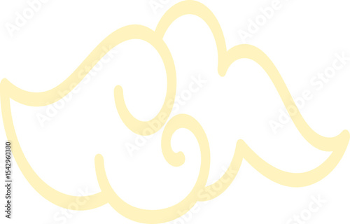Chinese Cloud Line Art Elements
