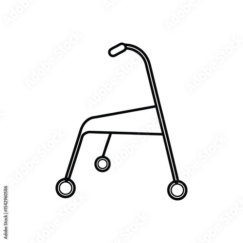 baby walker line art