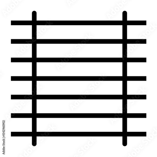 Jail icon vector design. Jail sign. Prison icon design vector symbol isolated on white background. Metal cage with bars and lock. Crime justice icon. 