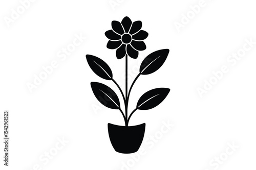 Tiny flower silhouette  vector bundle  illustration 