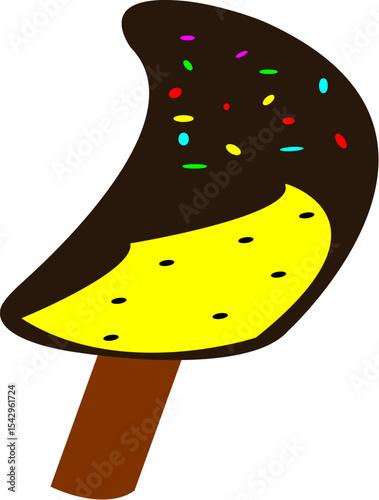 チョコバナナ　かわいい夏祭りのイラスト素材