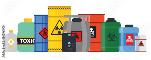 different container hazard chemical liquid compressed gas oil safety tank dangerous radioactive flammable substance illustration background clipart