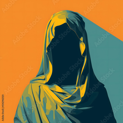 Symbolic Negative Space Artwork A Figure Shrouded in Mystery