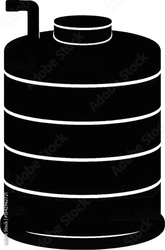 Water Tank Silhouette Vector Image, Transparent Background PNG Clipart