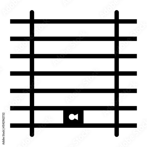 Jail icon vector design. Jail sign. Prison icon design vector symbol isolated on white background. Metal cage with bars and lock. Crime justice icon. 
