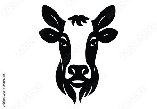 Farm Cow Head Vector Icon