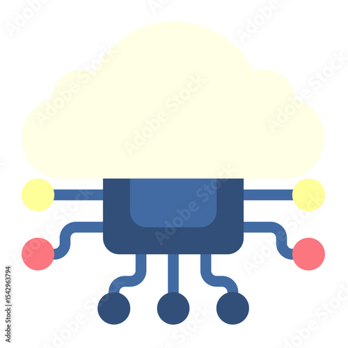 cloud ai icon for illustration