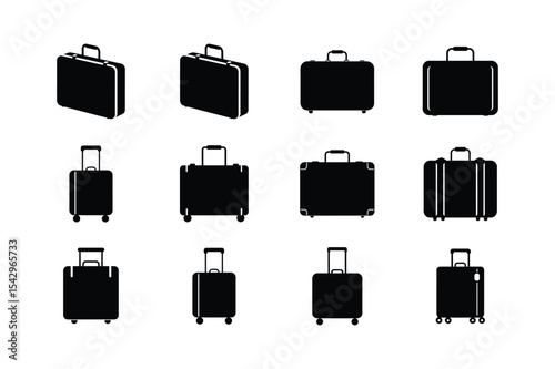 suitcase  silhouette vector bundle 