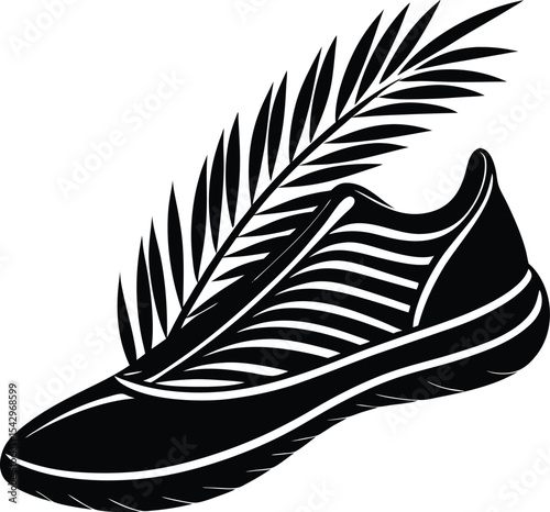 Palm Frond Pattern Racing Shoe
