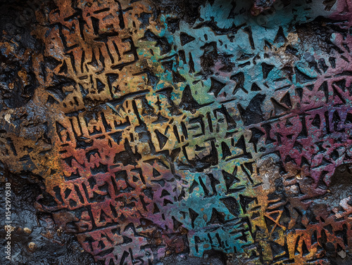 Wallpaper Mural Grungy old paper texture on a vintage European city wall art design with a vector map pattern and subtle graffiti Torontodigital.ca