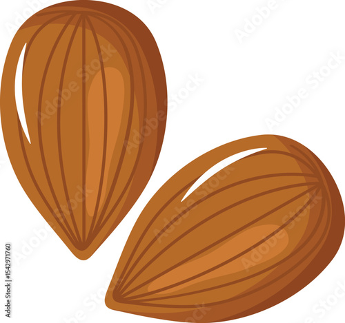Almond Seeds Icons – Minimalist Nut Vector Set (Editable EPS/SVG)