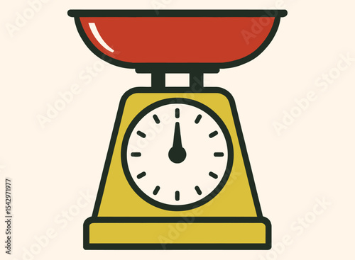  Retro Kitchen Scale Illustration Vintage Food Weighing Machine Icon