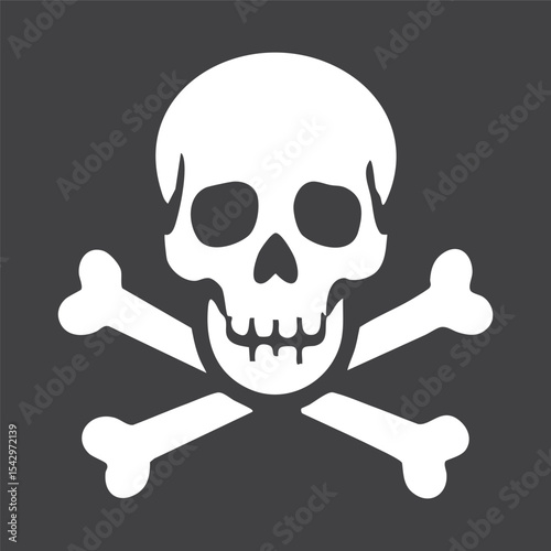 Pattern of skulls and crossbones on a black backdrop, commonly representing warning or hazardous materials.