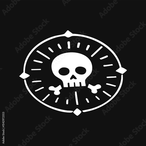 A black background featuring a skull and crossbones logo, symbolizing danger or toxicity.