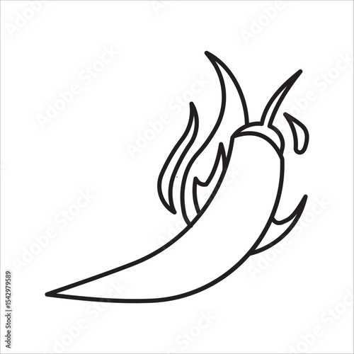Chili icon outline vector