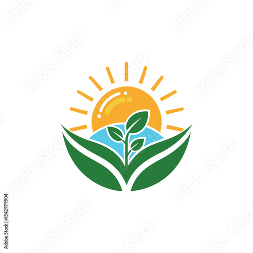 agriculture logo design vector su, and plant