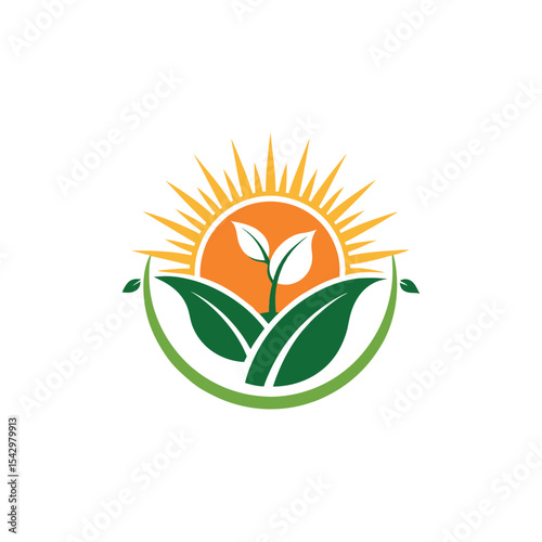 agriculture logo design vector su, and plant