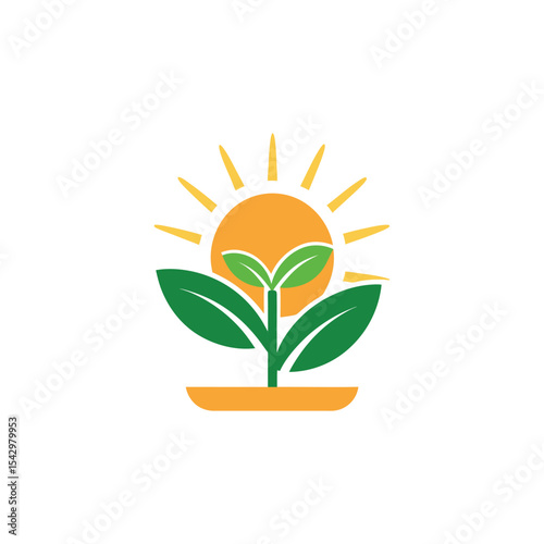 agriculture logo design vector su, and plant