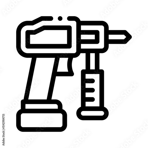 nail gun line icon