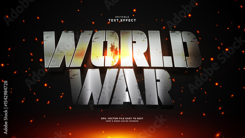 Worldwar editable text effect, game text style