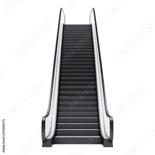 Modern Escalator with Isolated Transparent Background for Use