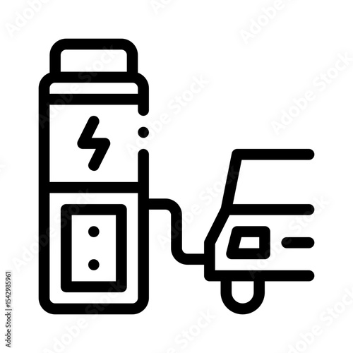 electric car line icon