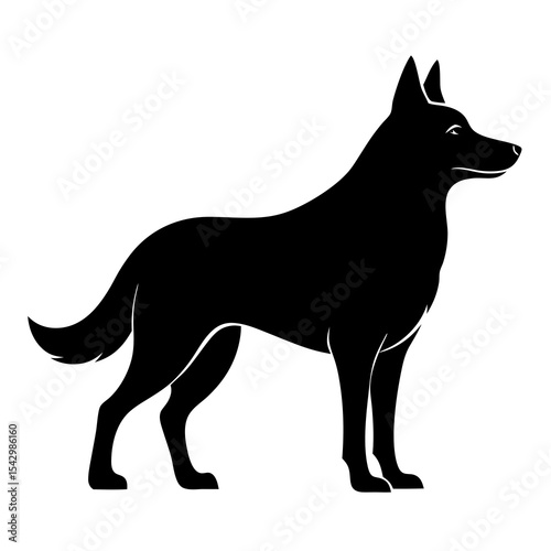 German Shepherd Dog Standing Silhouette

