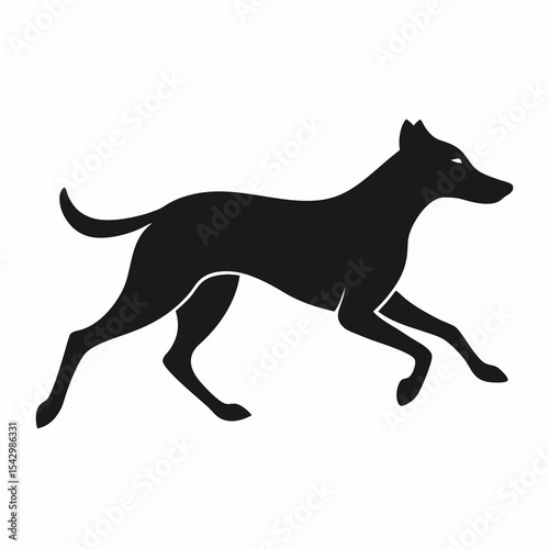Running Manchester Terrier Silhouette Vector

