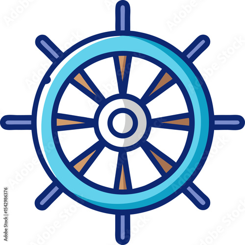 A rudder icon, essential for ship navigation with white background.