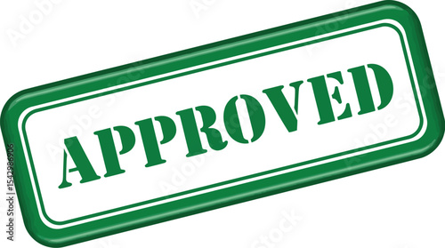 Green Approved Stamp High-Resolution Vector Graphic for Official Documents
